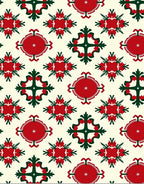 Crimson Green Floral Medallion Revival Rug