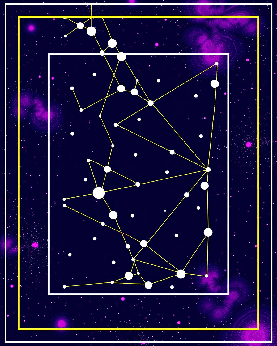 Cosmic Night Yellow Constellation Rug