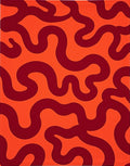 Bold Red Wavy Intertwined Abstract Rug