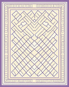 Purple Cream Geometric Maze Rug
