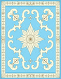 Pale Blue Floral Scroll Medallion Rug