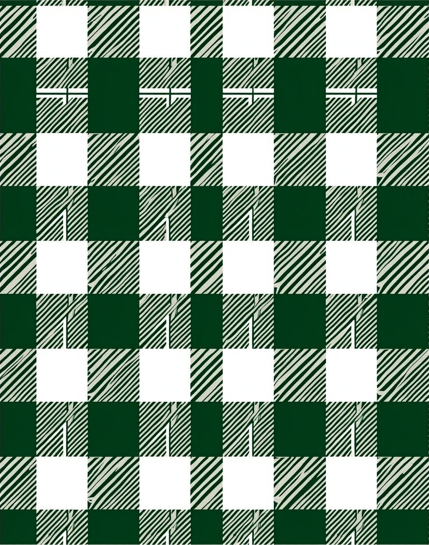 Classic Green White Buffalo Check Rug
