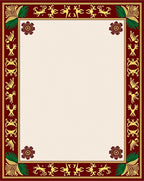 Rich Burgundy Tribal Animal Border Rug