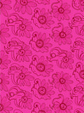 Vivid Pink Floral Outline Rug