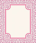 Ornate Pink Floral Border Rug