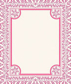 Ornate Pink Floral Border Rug