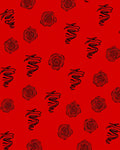 Crimson Red Swirl and Rose Rug