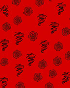 Crimson Red Swirl and Rose Rug