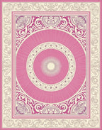 Pink Cream Sunburst Medallion Frame Rug