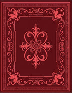 Deep Red Baroque Floral Scroll Rug