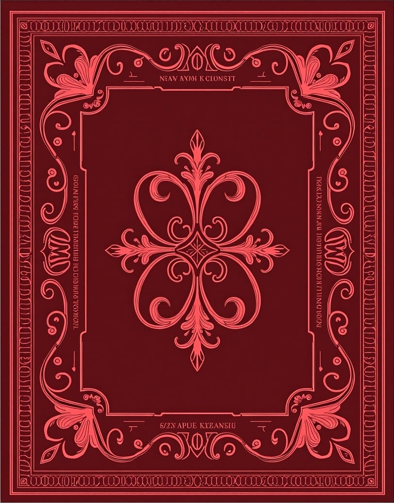 Deep Red Baroque Floral Scroll Rug