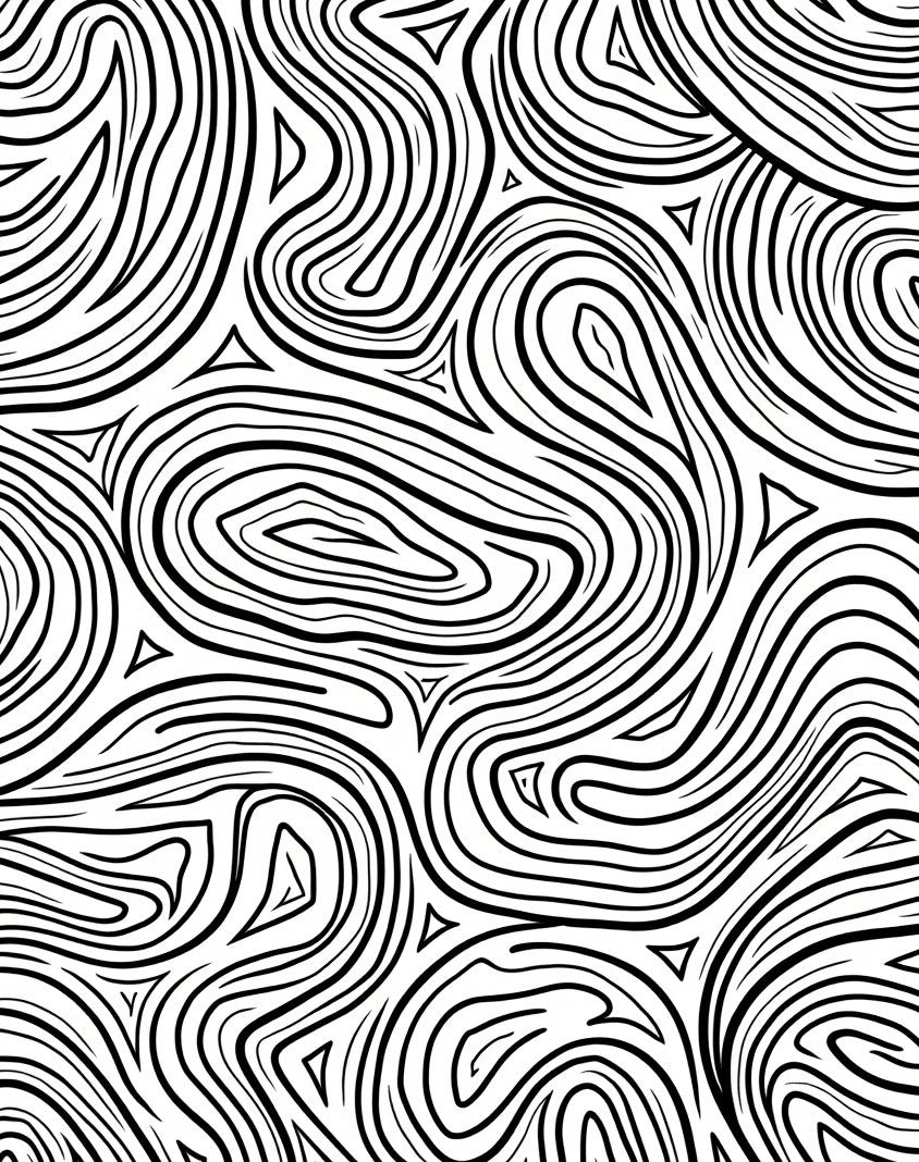 Black and White Organic Swirls Rug