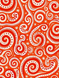 Abstract Swirls Cream Red Orange Rug