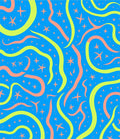 Bright Blue Starry Swirls Rug