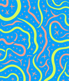 Bright Blue Starry Swirls Rug