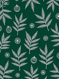 Dark Green White Fern Ornament Repeat Rug