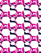 Hot Pink Geometric Interlocking Shapes Rug