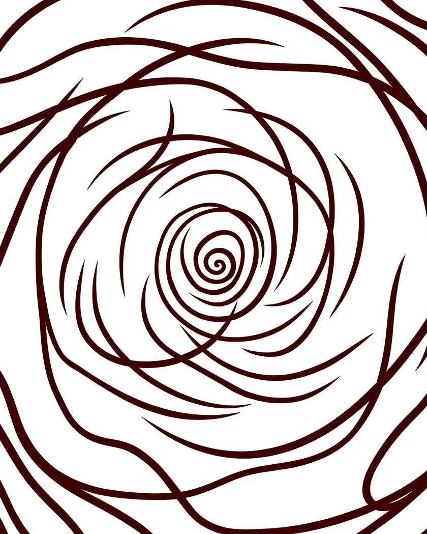 Deep Crimson Swirl Abstract Rug