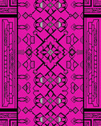 Vibrant Magenta Geometric Art Deco Repeating Rug