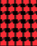 Red Black Checkerboard Folk Charm Rug