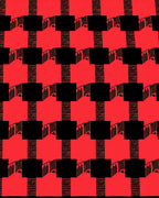 Red Black Checkerboard Folk Charm Rug