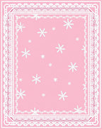 Pink Snowflake Lace Border Rug