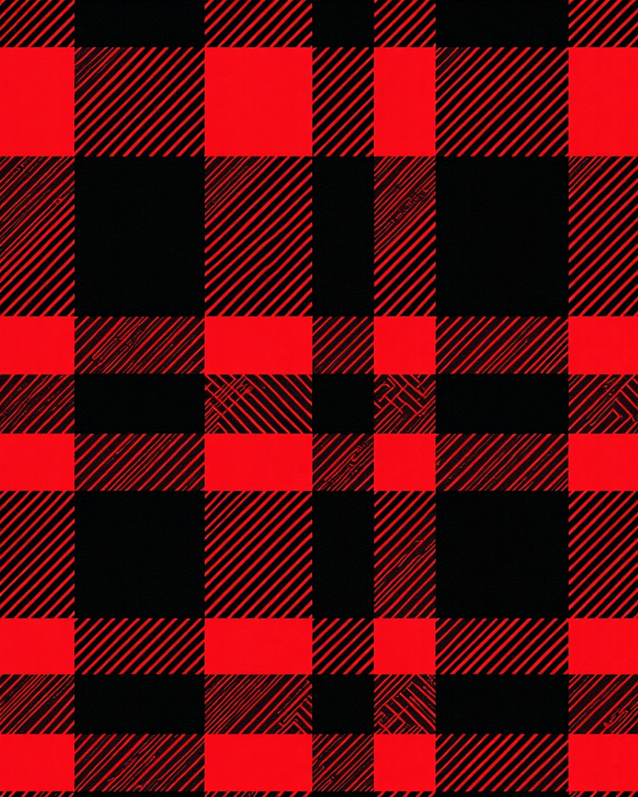 Crimson Black Lumberjack Check Rug