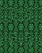 Emerald Green Art Nouveau Floral Rug