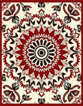 Crimson Medallion Floral Mandala Rug