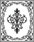 Classic Black Scrollwork Floral Medallion Rug