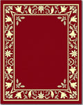 Victorian Red Floral Bell Border Rug