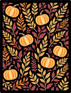 Autumn Pumpkin Leaf Garland Rug
