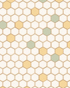 Subtle Hexagon Cream Yellow Mint Rug