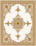 Antique Gold Floral Medallion Border Rug
