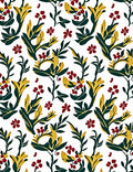 Rich Scarlet Berry Botanical Whimsical Rug