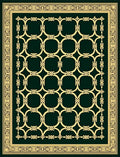Golden Interlocking Circles Bordered Rug