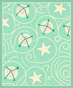 Pastel Mint Starburst Swirl Rug