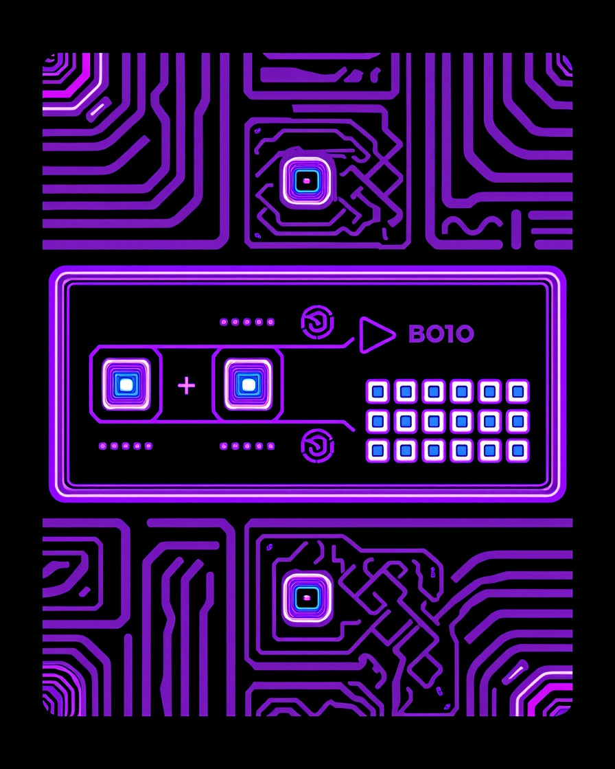 Electric Purple Circuit Board Rug
