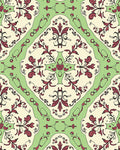 Ornate Red Floral Lattice Cream Rug