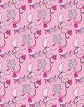 Pink Silver Whimsical Snowflakes Rug