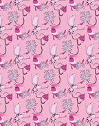Pink Silver Whimsical Snowflakes Rug