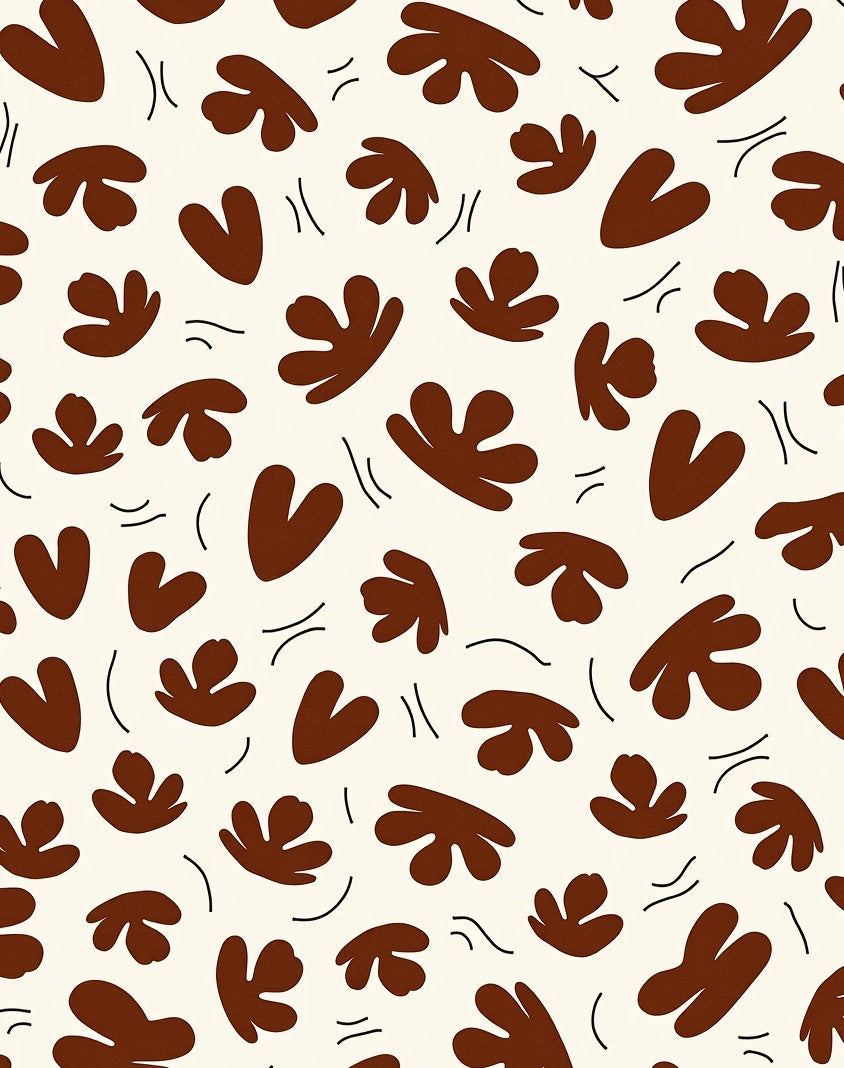 Brown Abstract Organic Shapes Rug