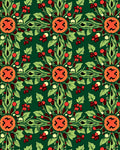 Emerald green botanical medallion Rug