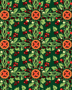Emerald green botanical medallion Rug
