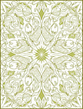Elegant Olive Green Floral Mandala Rug