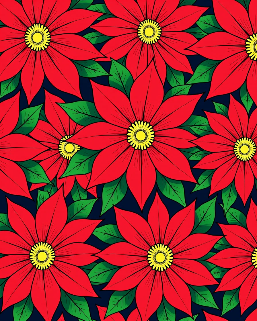 Bold Red Floral Blossom Abundance Rug
