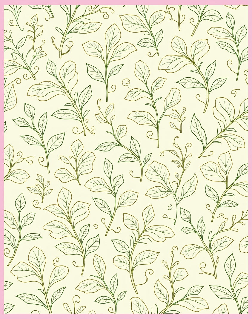Verdant Leafy Branches on Cream Background Rug