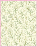 Verdant Leafy Branches on Cream Background Rug
