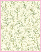 Verdant Leafy Branches on Cream Background Rug
