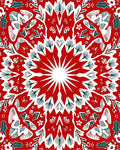 Vibrant Red Floral Mandala Harmony Rug